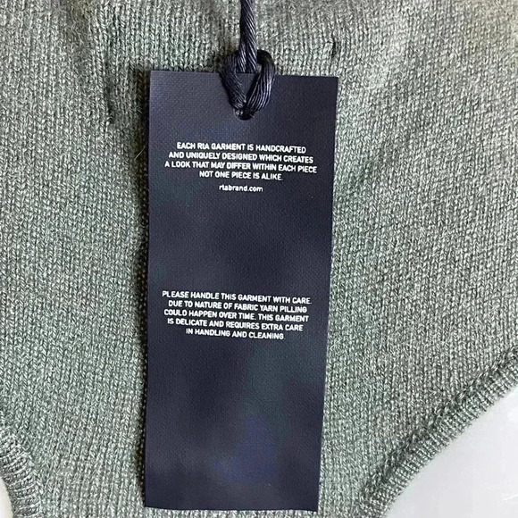 RtA Leana Sweater Dress Womens M Cashmere Olive Sleeveless Cowl Neck $495 NEW - Picture 6 of 8